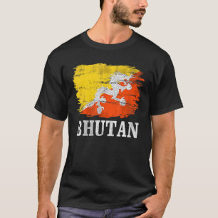 Camiseta Bandera de Bután vintage para butaneses