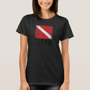 Camiseta Bandera de buzo vintage buceo subacuático Sw