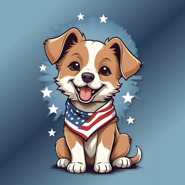 Camiseta Bandera de Cachorro del 4 de julio (Subido por el creador)