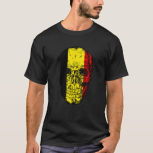 Camiseta Bandera de calavera belga divertida cráneo rock gó