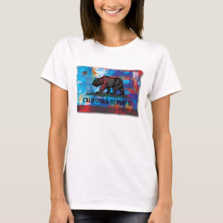 Camiseta Bandera de California con los bordes texturizados