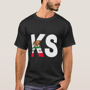 Camiseta Bandera de California Kansas KS Cities and Stat