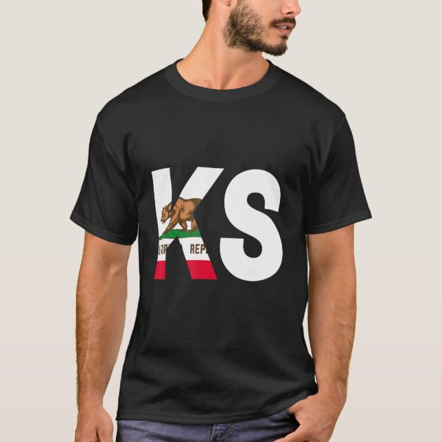 Camiseta Bandera de California Kansas KS Cities and Stat (Anverso)