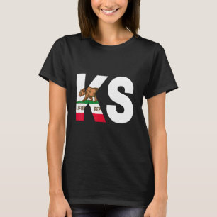 Camiseta Bandera de California Kansas KS Cities and Stat