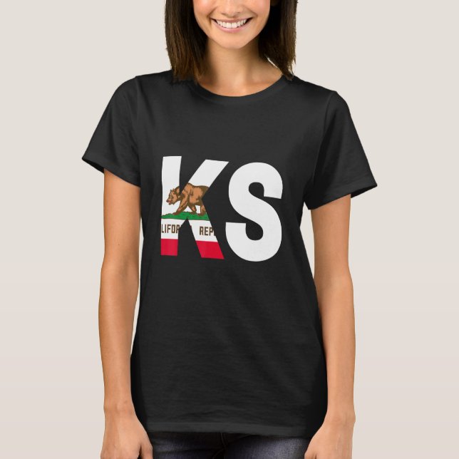 Camiseta Bandera de California Kansas KS Cities and Stat (Anverso)