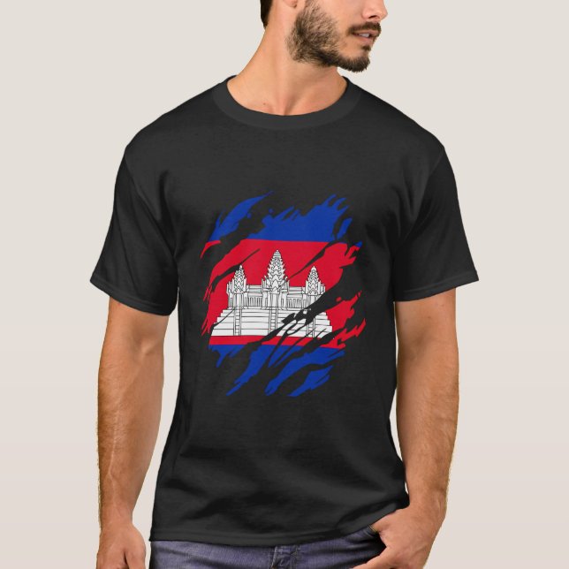 Camiseta Bandera de Camboya (Anverso)