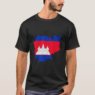 Camiseta Bandera de Camboya esbozando Camboya