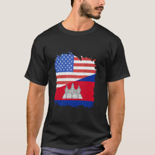 Camiseta Bandera de Camboya Estados Unidos Orgullo Camboyan
