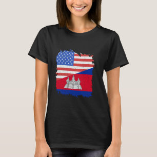 Camiseta Bandera de Camboya Estados Unidos Orgullo Camboyan