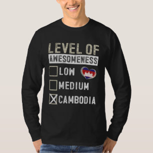 Camiseta Bandera de Camboya Nivel de genialidad de los camb