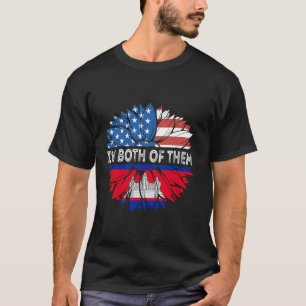 Camiseta Bandera de Camboya USA Girasol Soy Ambos Cambo