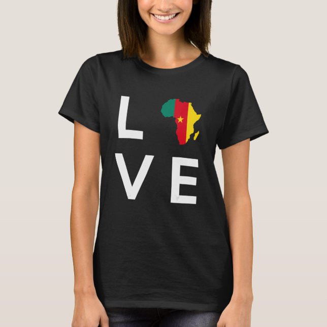 Camiseta Bandera de Camerún ama al continente africano (Anverso)
