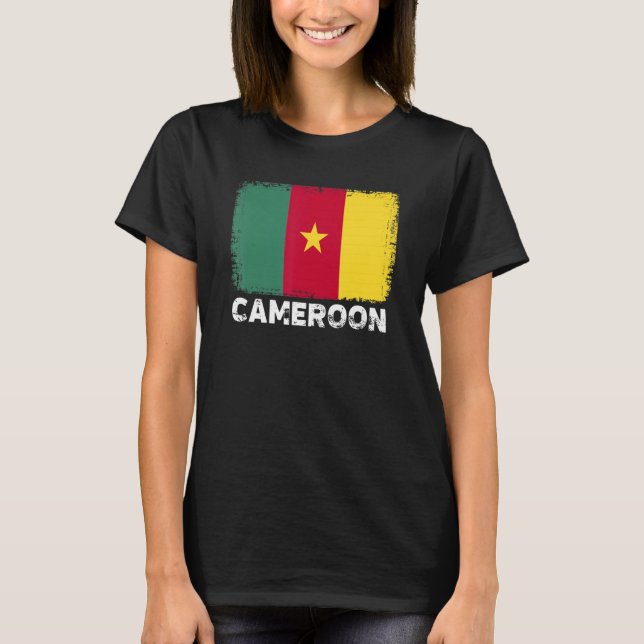 Camiseta Bandera de Camerún apoya a las mujeres camerunesas (Anverso)