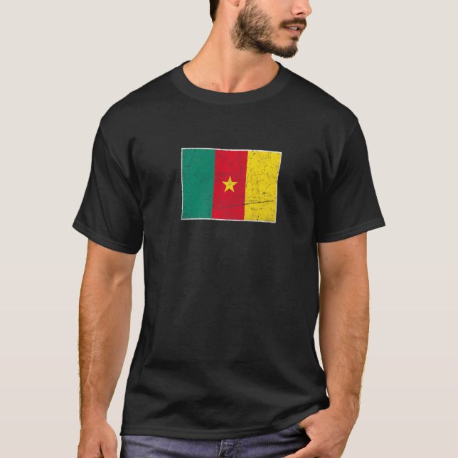 Camiseta Bandera de Camerún con una vieja compañía nacional (Anverso)