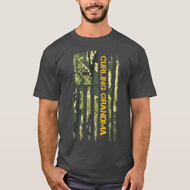 Camiseta Bandera de Camo de EE.UU. Orgullosa de curar a la  (Anverso)