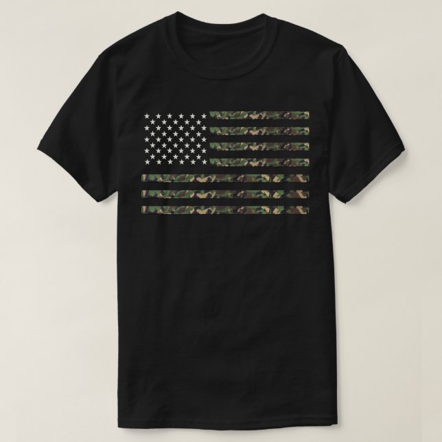 Camiseta Bandera de camo militar de Estados Unidos (Diseño del anverso)