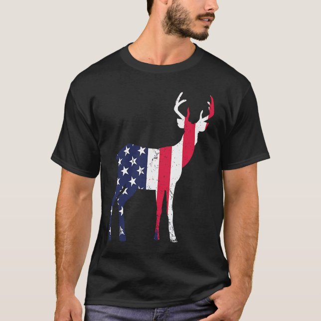Camiseta Bandera de camo: Patriótico de la caza de ciervos  (Anverso)