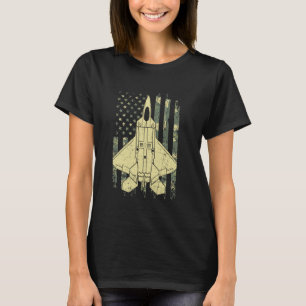 Camiseta Bandera de Camuflaje Militar Avión de Combate F-22