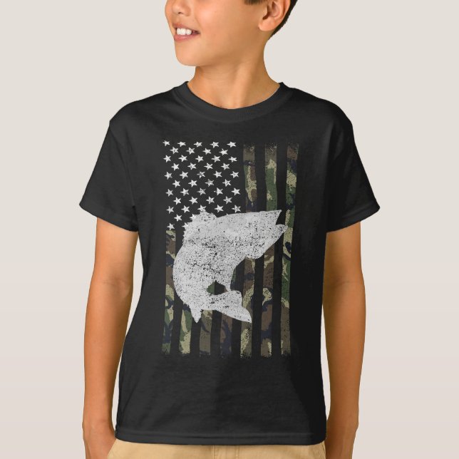 Camiseta Bandera de camuflaje Walleye Ping Angler (Anverso)
