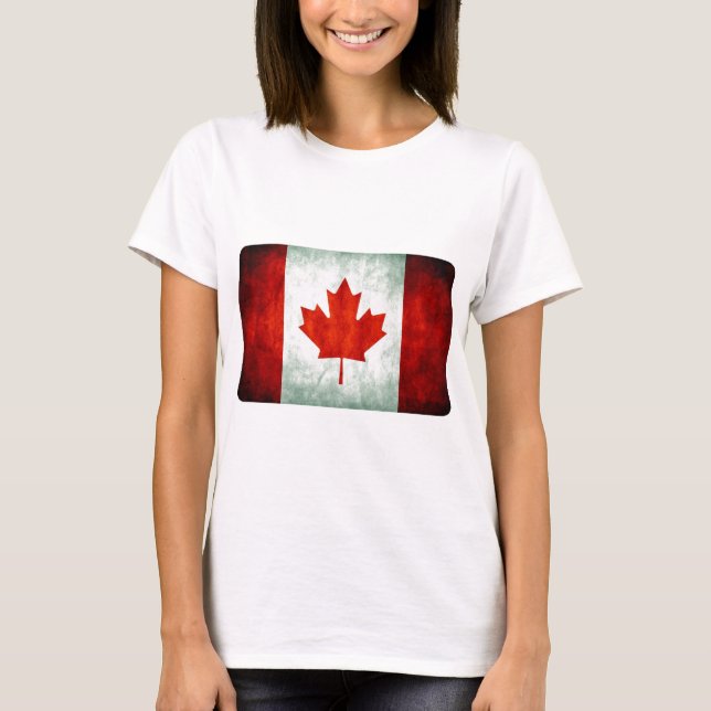 Camiseta Bandera de Canadá angustiado (Anverso)