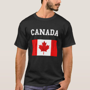 Camiseta Bandera de Canadá Bandera de Canadá Rodea Maple Le