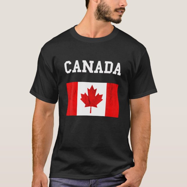 Camiseta Bandera de Canadá Bandera de Canadá Rodea Maple Le (Anverso)