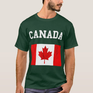 Camiseta Bandera de Canadá Bandera de Canadá Rodea Maple Le