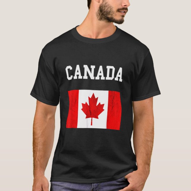 Camiseta Bandera de Canadá Bandera de Canadá Rodea Maple Le (Anverso)