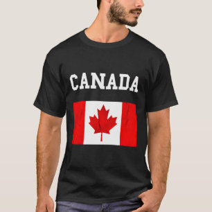 Camiseta Bandera de Canadá Bandera de Canadá Rodea Maple Le