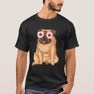 Camiseta Bandera de Canadá Bulldog divertidos gafas de sol