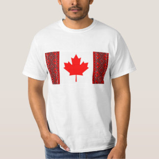 Camiseta Bandera de Canadá con rojo/la puntada cruzada de