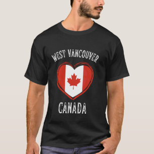 Camiseta Bandera de Canadá Corazón Ciudad de West Vancouver