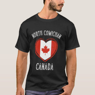 Camiseta Bandera de Canadá Corazón Ciudad North Cowichan
