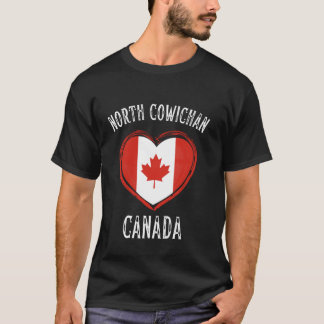 Camiseta Bandera de Canadá Corazón Norte Ciudad Cowichan
