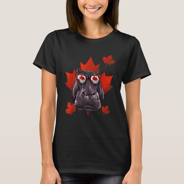 Camiseta Bandera de Canadá de hippotamo arce canadiense (Anverso)