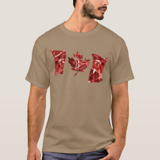 Camiseta Bandera de Canadá en forma de glifo rojo y blanco