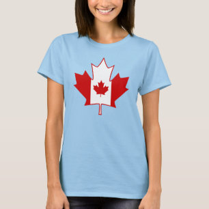 Camiseta Bandera de Canadá en hojas de arce - Womens White 