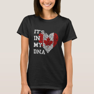 Camiseta Bandera de Canadá está en mi thumbm de corazón de 