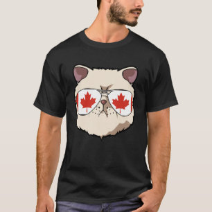 Camiseta Bandera de Canadá Exotic Shorthaire Cat Sunglas
