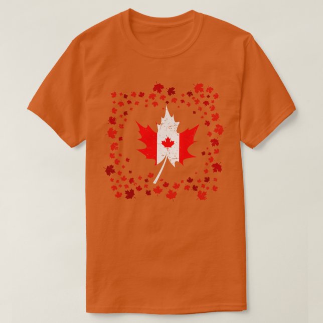 Camiseta Bandera de Canadá, hoja de arce canadiense (Diseño del anverso)