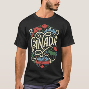 Camiseta bandera de Canadá hoja de arce canadiense al aire
