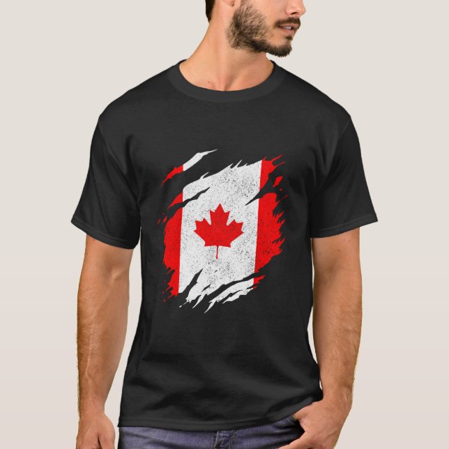 Camiseta Bandera de Canadá Orgullo canadiense Maple Leaf Ca (Anverso)
