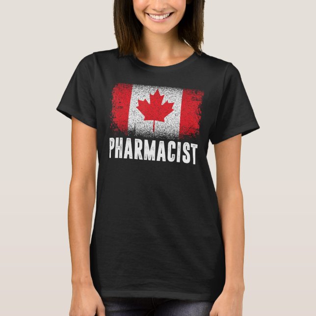 Camiseta Bandera de Canadá Orgulloso Farmacéutico Canadiens (Anverso)