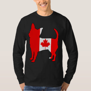 Camiseta Bandera de Canadá Perro Chihuahua