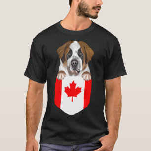 Camiseta Bandera De Canadá, Perro De San Bernardo, En El Bo