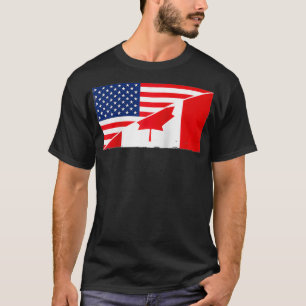 Camiseta Bandera de Canadá y bandera de los Estados Unidos 