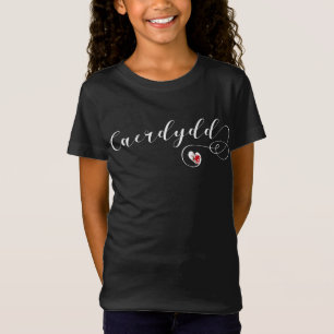 Camiseta Bandera De Cardiff En Un Corazón, Gales, Caerdydd