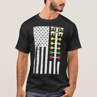 Camiseta Bandera de Carreras de arrastre Americano Arrastra