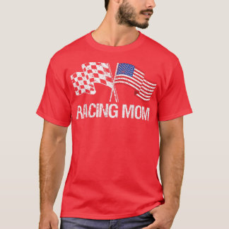Camiseta Bandera De Carreras De Carreras Mamá Ee.Uu. Para F