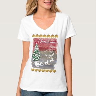 Camiseta Bandera de casa de Navidad vintage